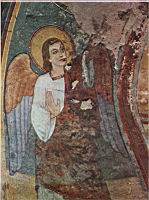 France, Saone-et-Loire, Anzy-le-duc, Eglise romane, Peinture 2